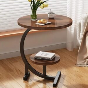 C-Shaped Side Table Sofa End Table Living Room Bedside - Image 9