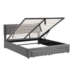 Chester Kingsize End Lift Ottoman Bed- Grey - Image 4