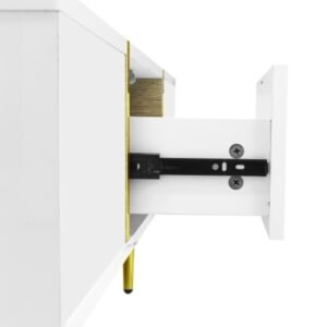 Modern White Gloss Coffee Table With 2 Drawer Storage - Image 3