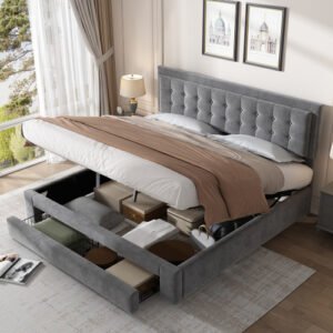 Chester Kingsize End Lift Ottoman Bed- Grey - Image 8
