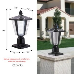 2 Packs Solar Pillar Headlights With Dimmable LEDs - Image 4