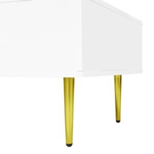 Modern White Gloss Coffee Table With 2 Drawer Storage - Image 8