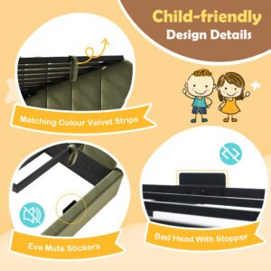 3FT Single Crown Daybed Green Velvet Hydraulic Storage Sofa - Image 2