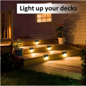 8 Solar Outdoor Waterproof Lights for Decks, Steps & Fences