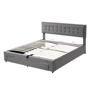 Chester Kingsize End Lift Ottoman Bed- Grey - Image 6