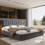 Chester Kingsize End Lift Ottoman Bed- Grey