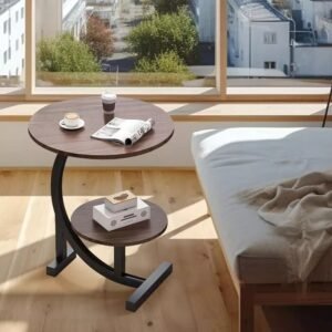 C-Shaped Side Table Sofa End Table Living Room Bedside - Image 5