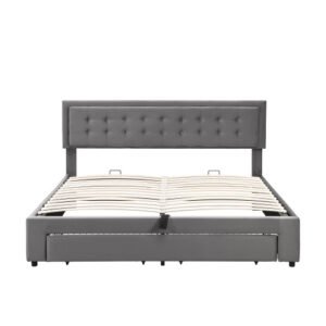 Chester Kingsize End Lift Ottoman Bed- Grey - Image 5