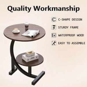 C-Shaped Side Table Sofa End Table Living Room Bedside - Image 4